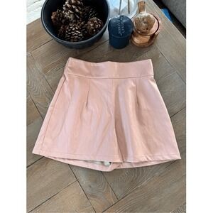 Never A Wallflower Vegan Leather Shorts Womens Pink Size M High Waisted